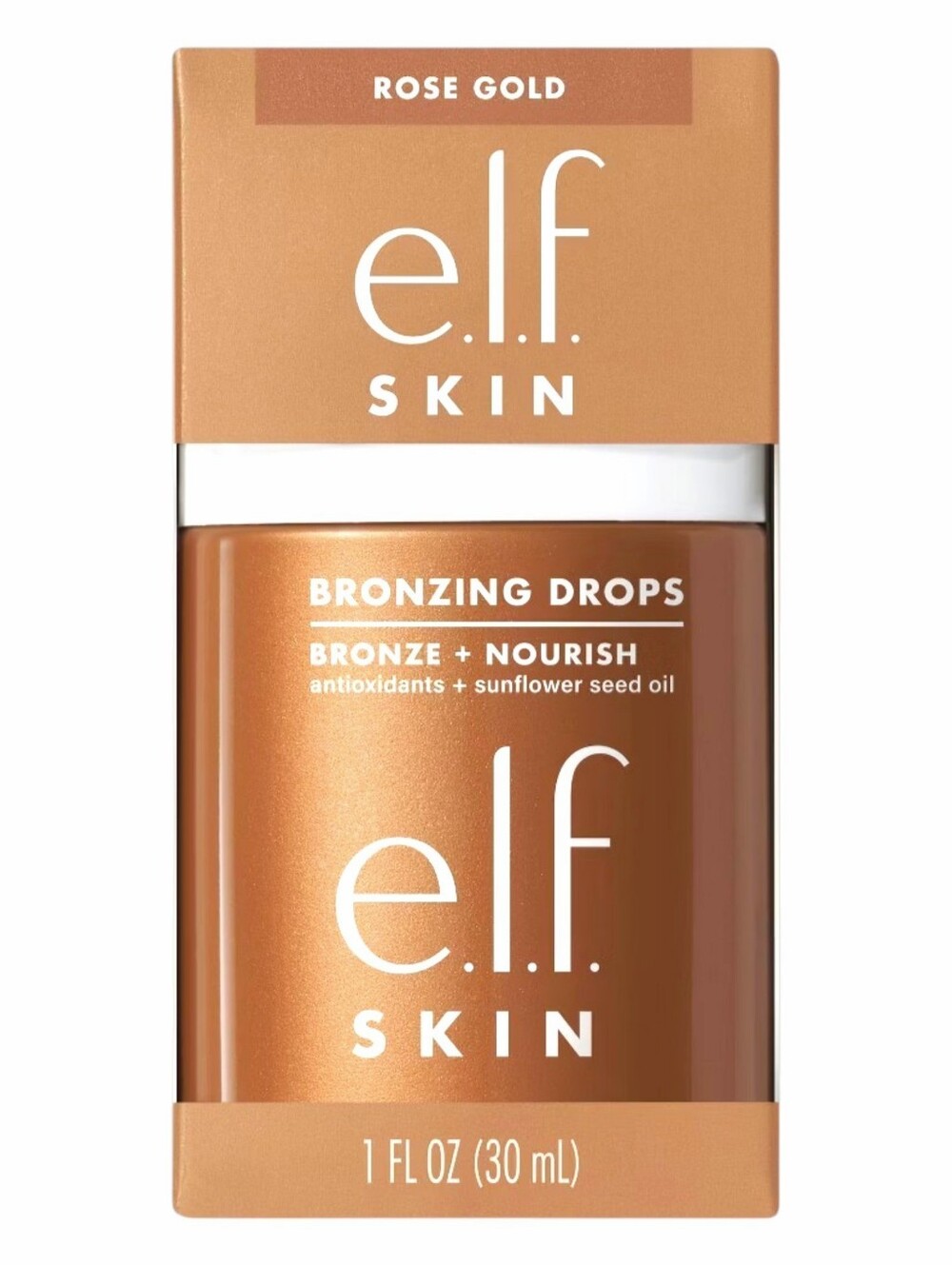 e.l.f. Skin Bronzing Drops Rose Gold Tinted Serum 1 oz New in Box